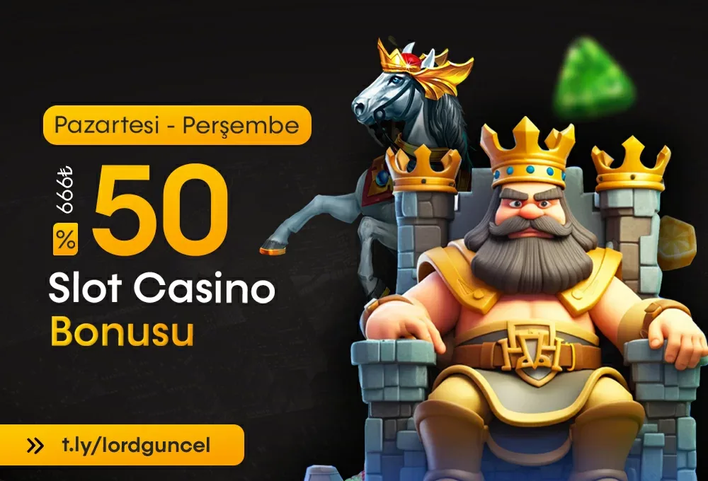 Her pazartesı ve perşembe %50 casıno slot bonusu