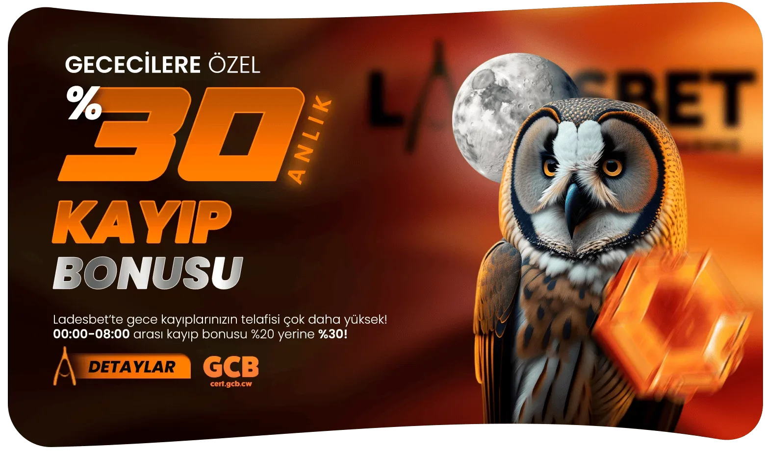 Gececılere özel %30 anlık kayıp bonusu