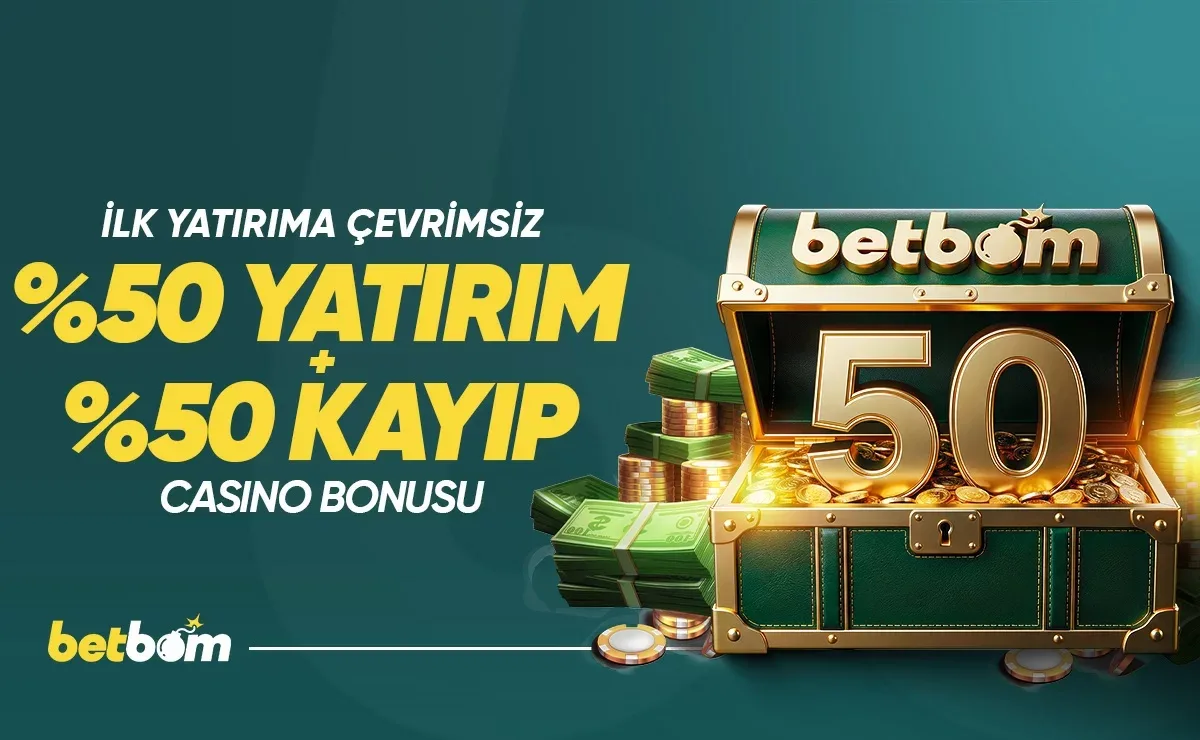 İlk yatırıma %50 çevrimsiz yatırım + %50 çevrimsiz kayıp bonusu