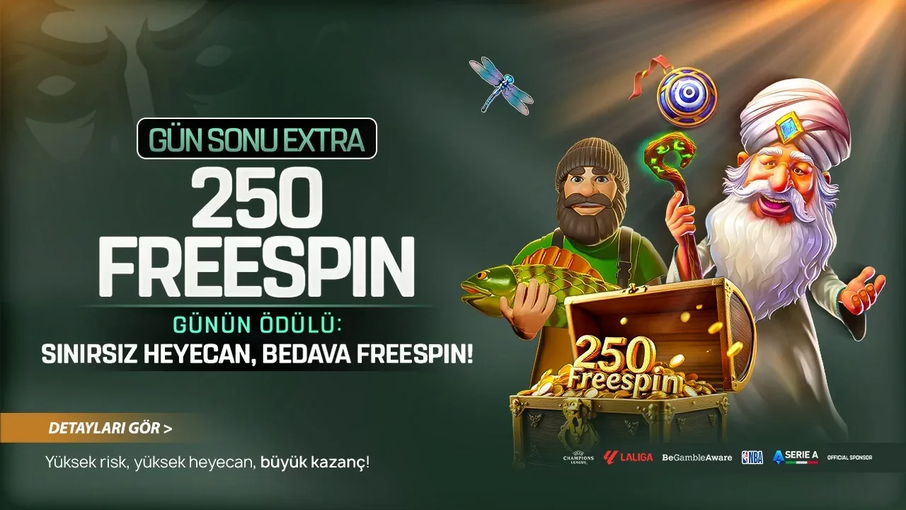 Gün sonu extra 250 freespin