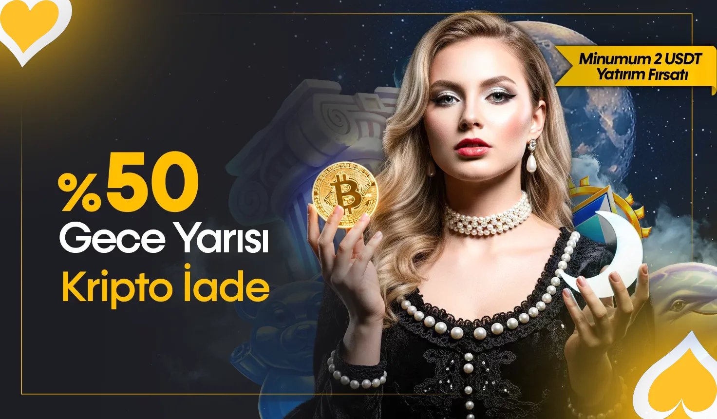 %50 gece yarısı kripto iadesi