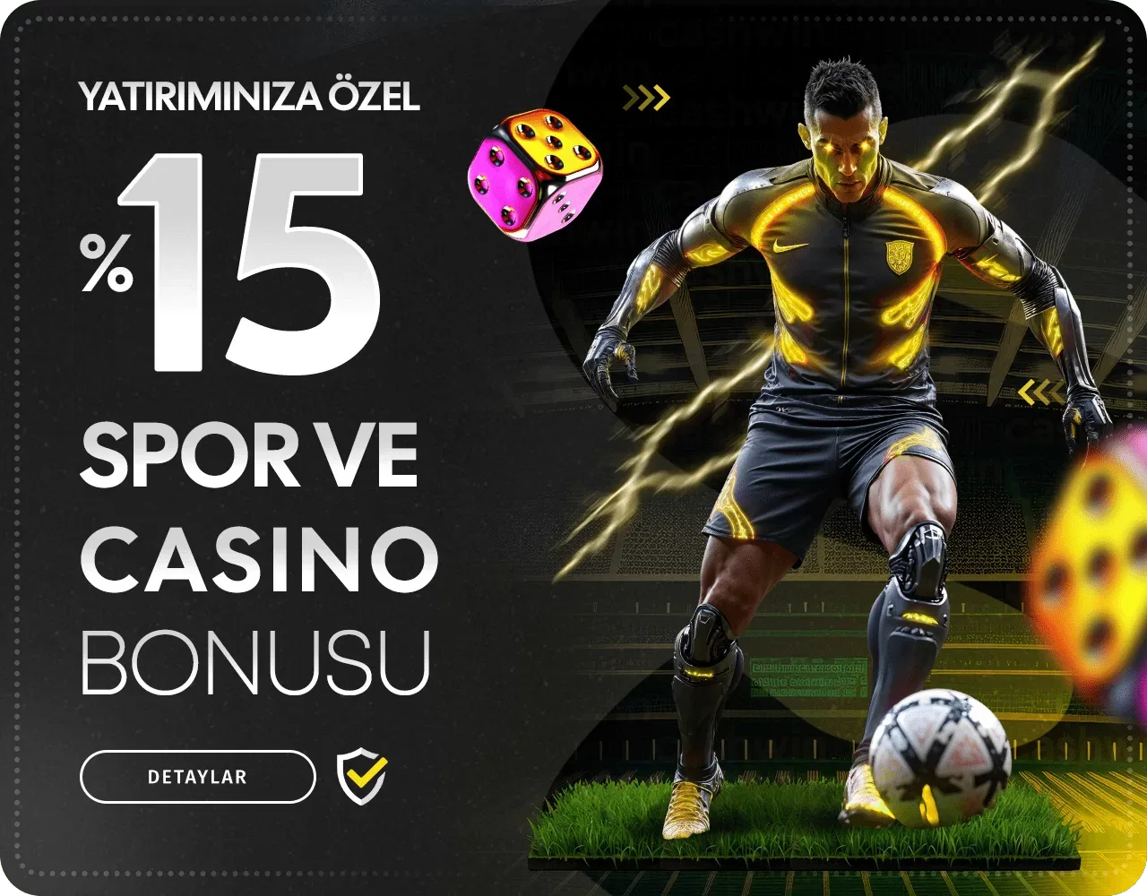 %15 çevrimsiz spor ve casıno yatırım bonusu
