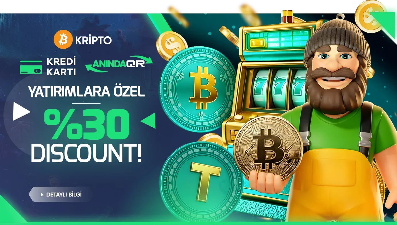 Qr, kredi kartı ve kripto yatırımlarına özel %30 slot kayıp bonusu