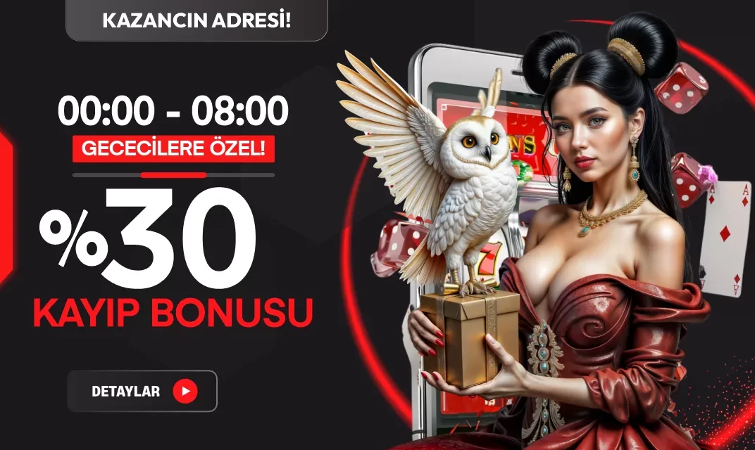 Geceye özel %30 casıno kayıp bonusu