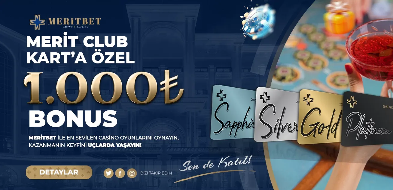 Merıt club karta özel 1000₺ bonus