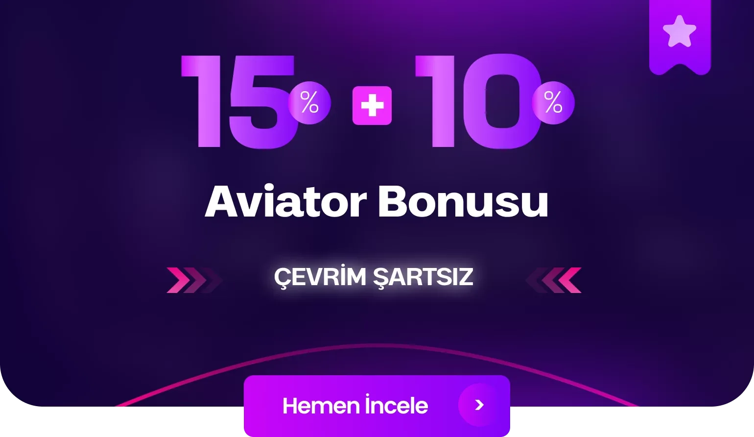 %15 + 10 çevrimsiz aviator bonusu!