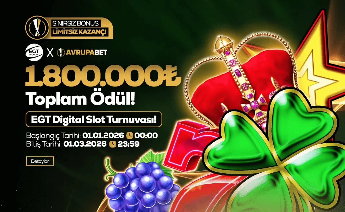 Egt dıgıtal & avrupabet iş birliğiyle 1.800.000₺ ödüllü slot turnuvası!