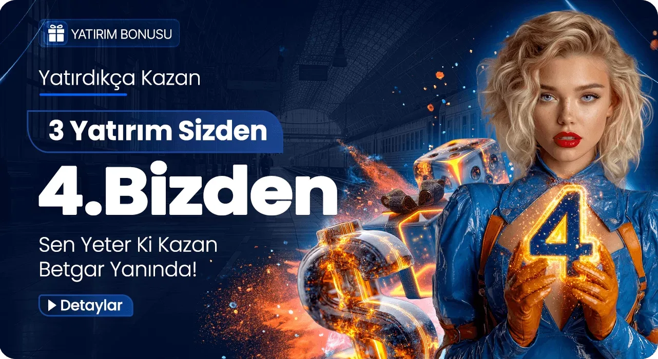 3 kere yatırım yapana 4. yatırım betgar'dan hediye!