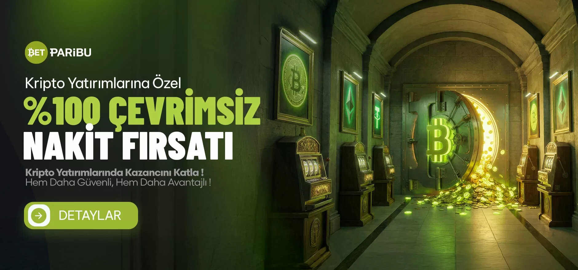 Kripto yatırımlara özel %100 çevrimsiz nakit bonusu!