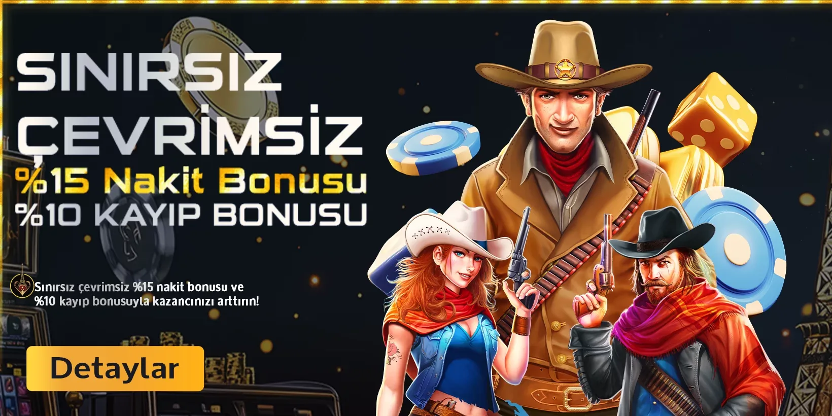 Sınırsız %15 nakit bonusu & %10 kayıp bonusu