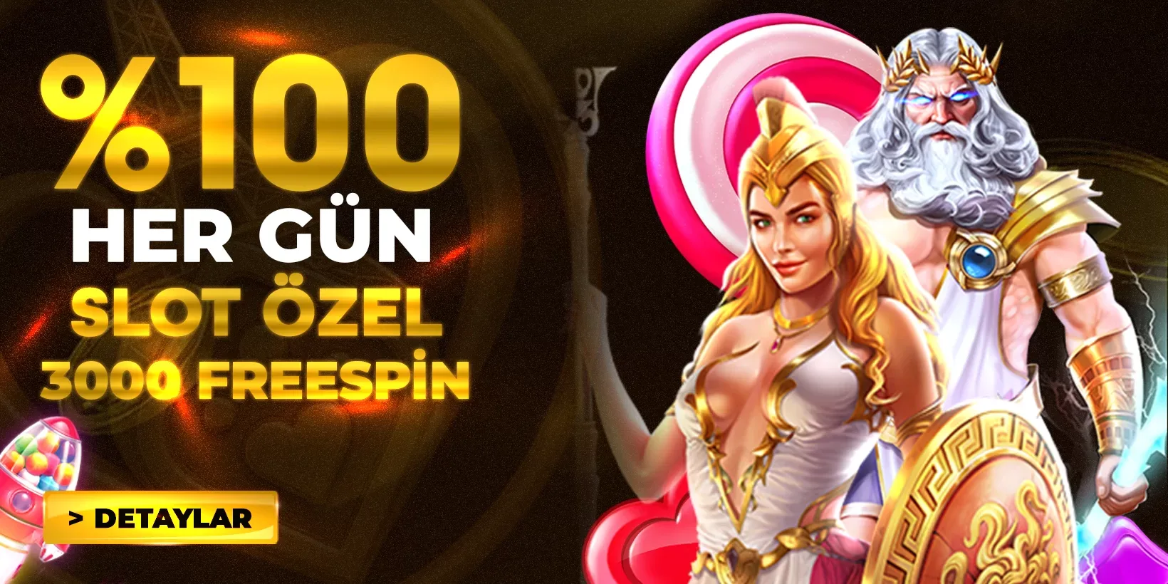 %100 slot'a özel 3000 freespin