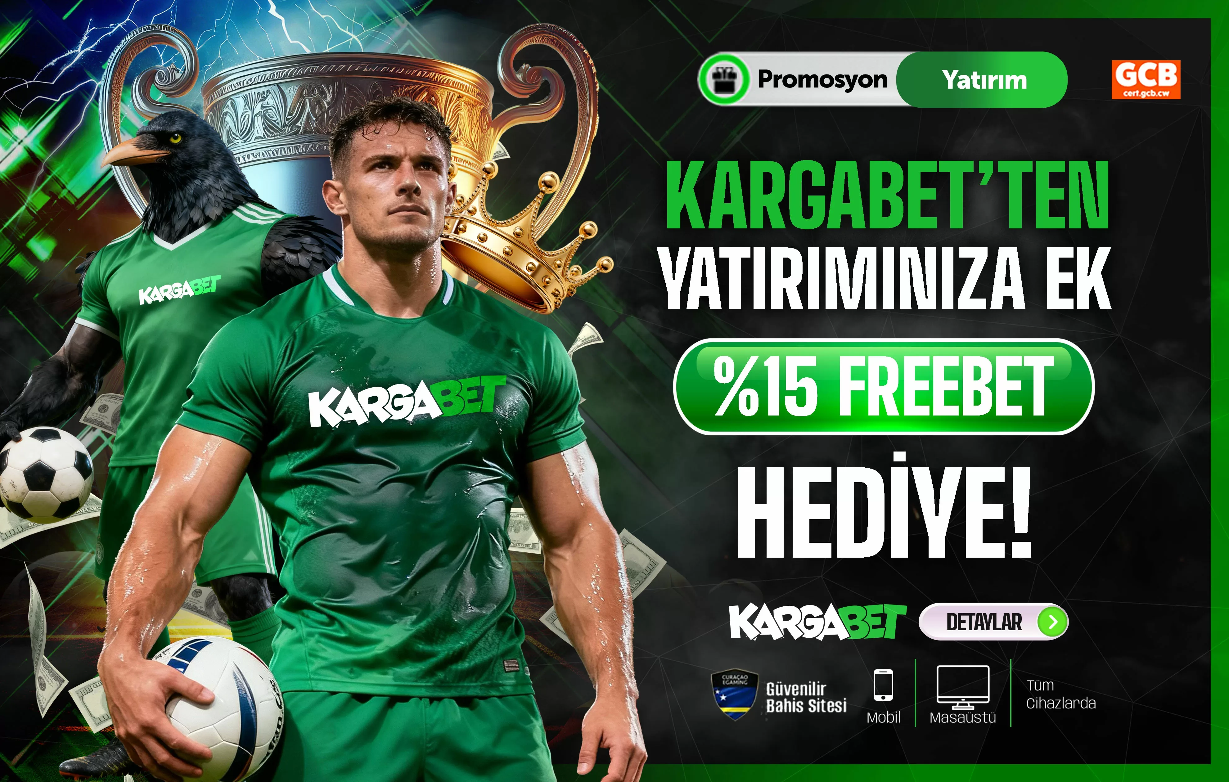 Kargabet'ten yatırımınıza ek %15 freebet hediye!