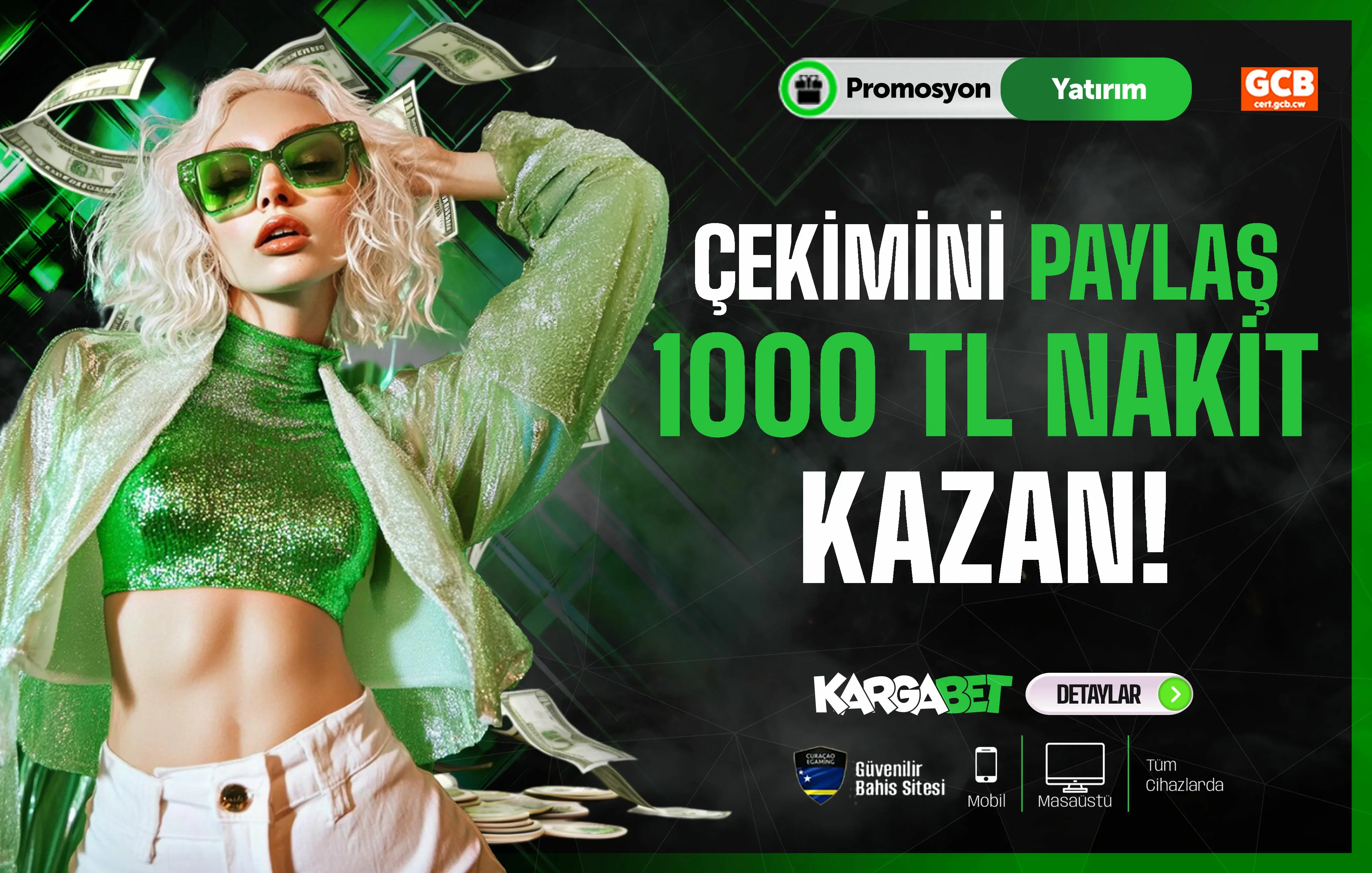 Çekim paylaş 1000 tl nakit kazan!