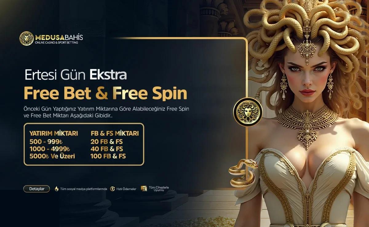 Ertesi gün ekstra free bet & free spin!