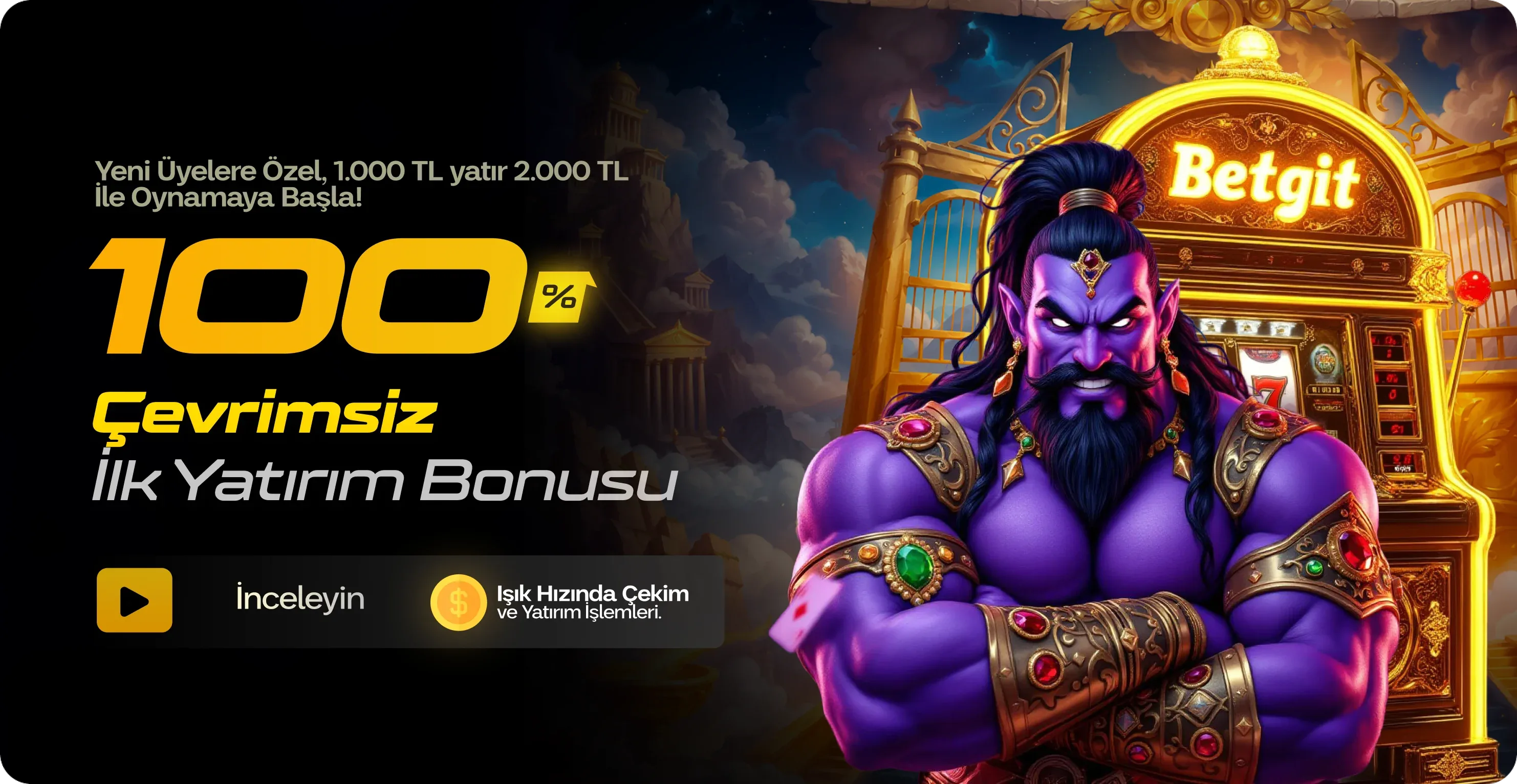 İlk yatırım bonusu %100