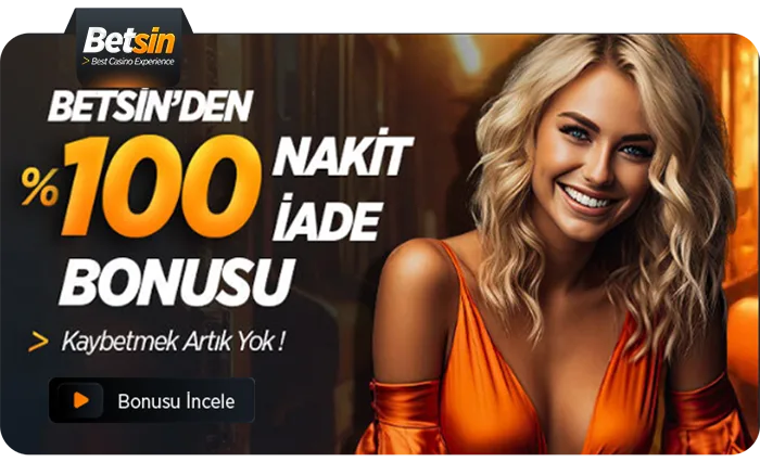 %100 ilk yatırım casino nakit iade bonusu
