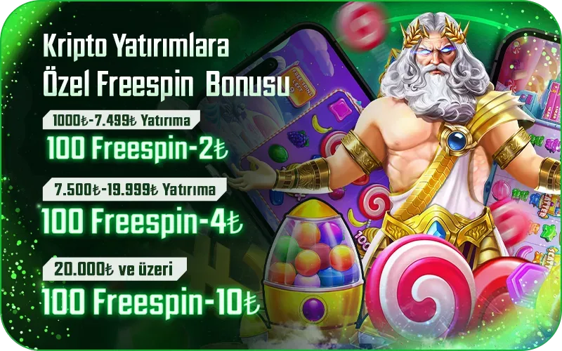 Kripto yatırımlara özel freespin bonusu