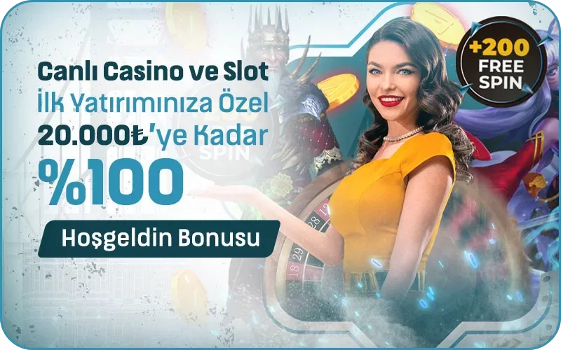 %100 hoş geldin casino ve slot bonusu