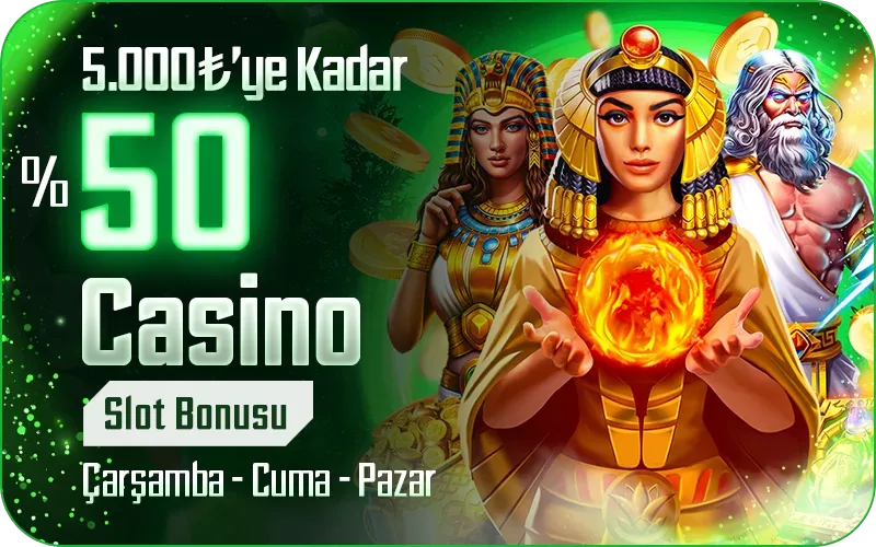 Güne özel %50 casino slot bonusu
