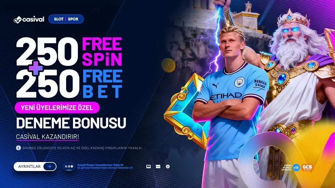 Yeni üyelik özel 250 freespin & 250 freebet deneme bonusu!