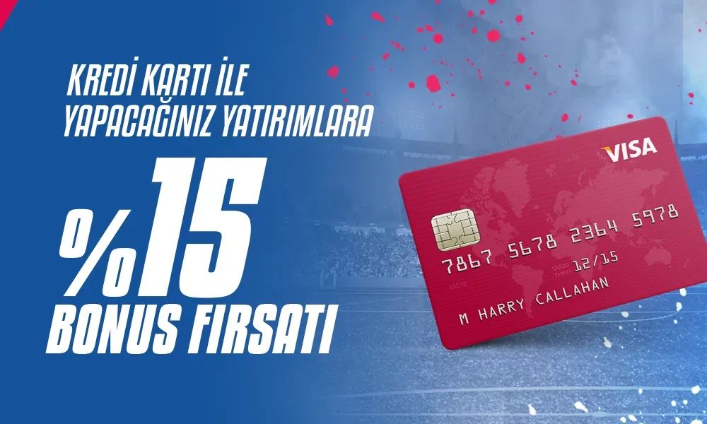 Kredi kartı çevrimsiz %15 bonusu