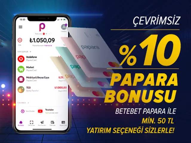 %10 çevrimsiz papara yatırım bonusu 1500tl