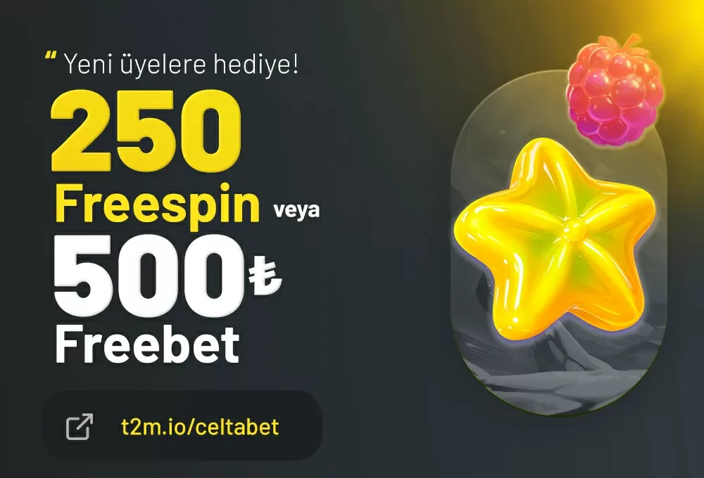 Yeni üyelere 250 freespin veya 500₺ freebet hediye!