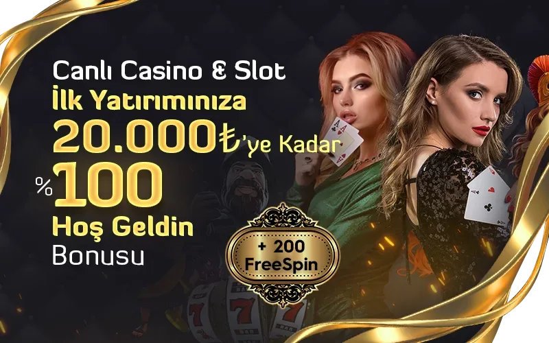 %100 hoş geldin casino ve slot bonusu