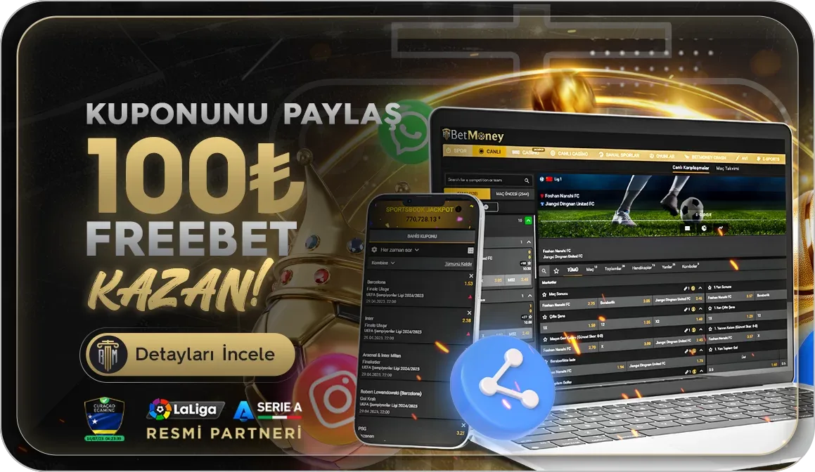 Kuponunu paylaş 100 freebet kazan!
