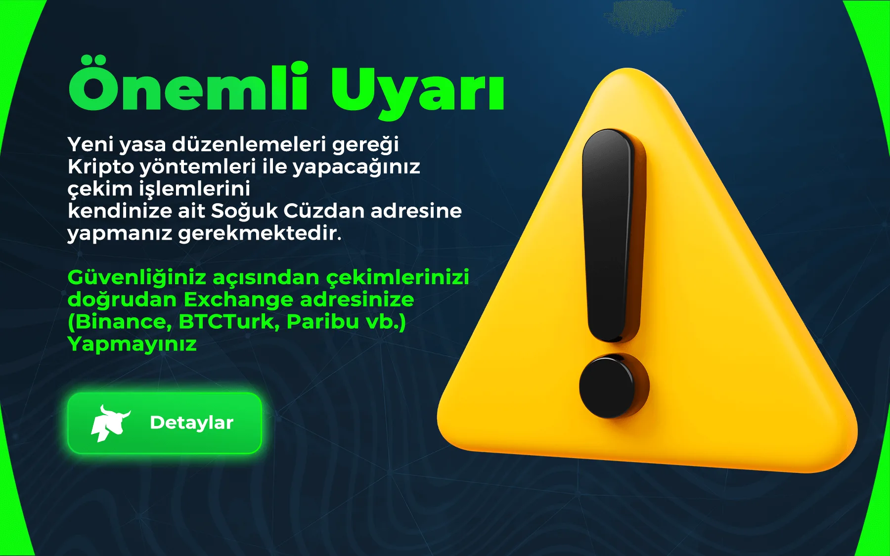 Kripto borsalarındaki güncelleme hakkında!