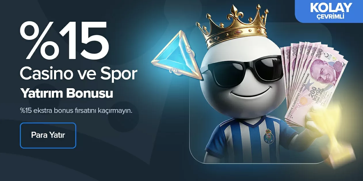%15 casino & spor yatırım bonusu