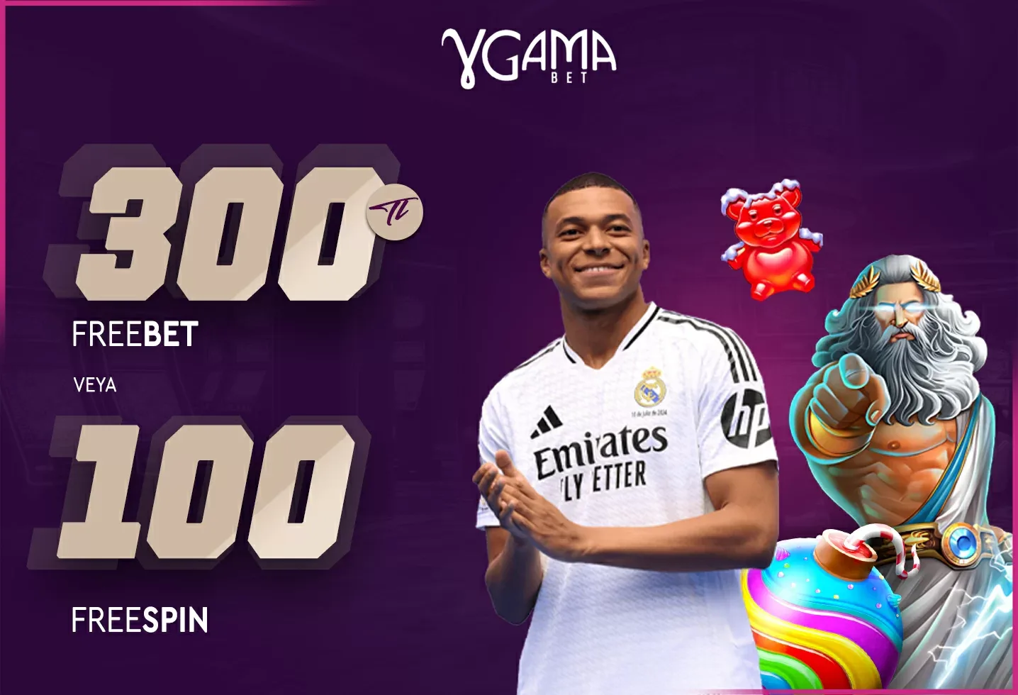 Yeni üyelere 100 freespin veya 300₺ freebet