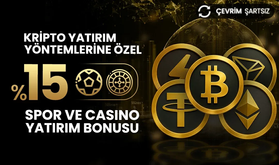 %15 çevrimsiz spor ve casino kripto yatırım bonusu