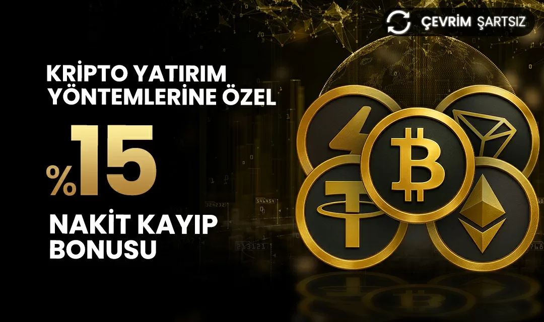 %15 çevrimsiz kripto nakit kayıp bonusu