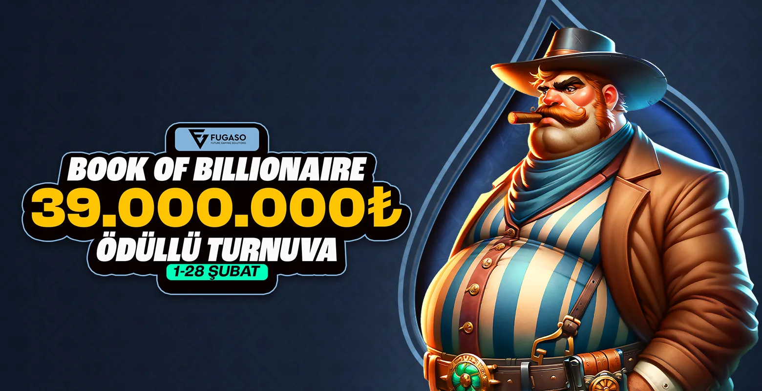 Book of billionaire
fugaso sağlayıcısının seçili oyunlarında geçerli 39.000.000₺ ödüllü turnuvasına hemen katıl!