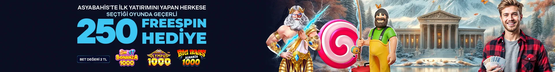 İlk yatırıma özel 250 freespin hediyesi