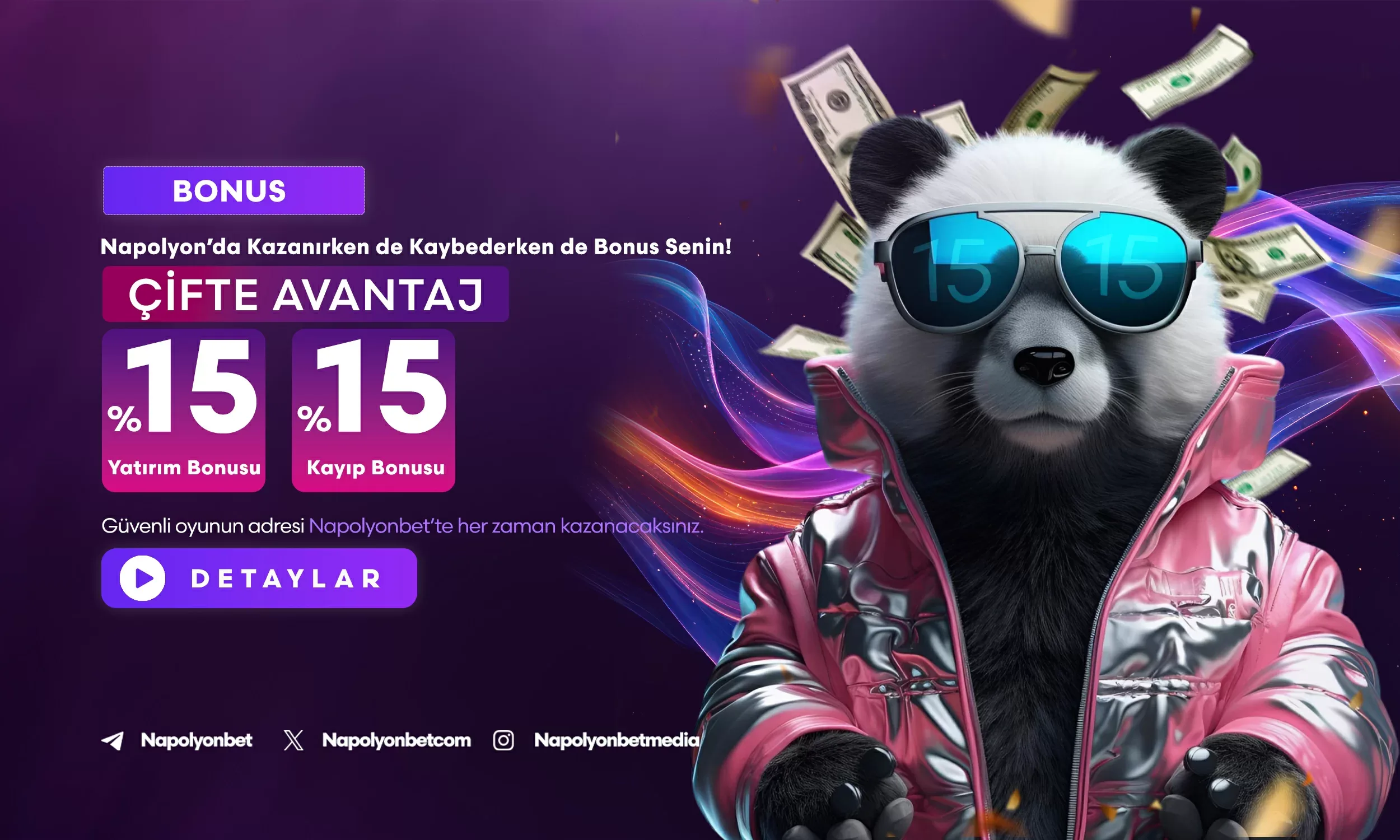 %15 yatırım ve kayıp bonusu