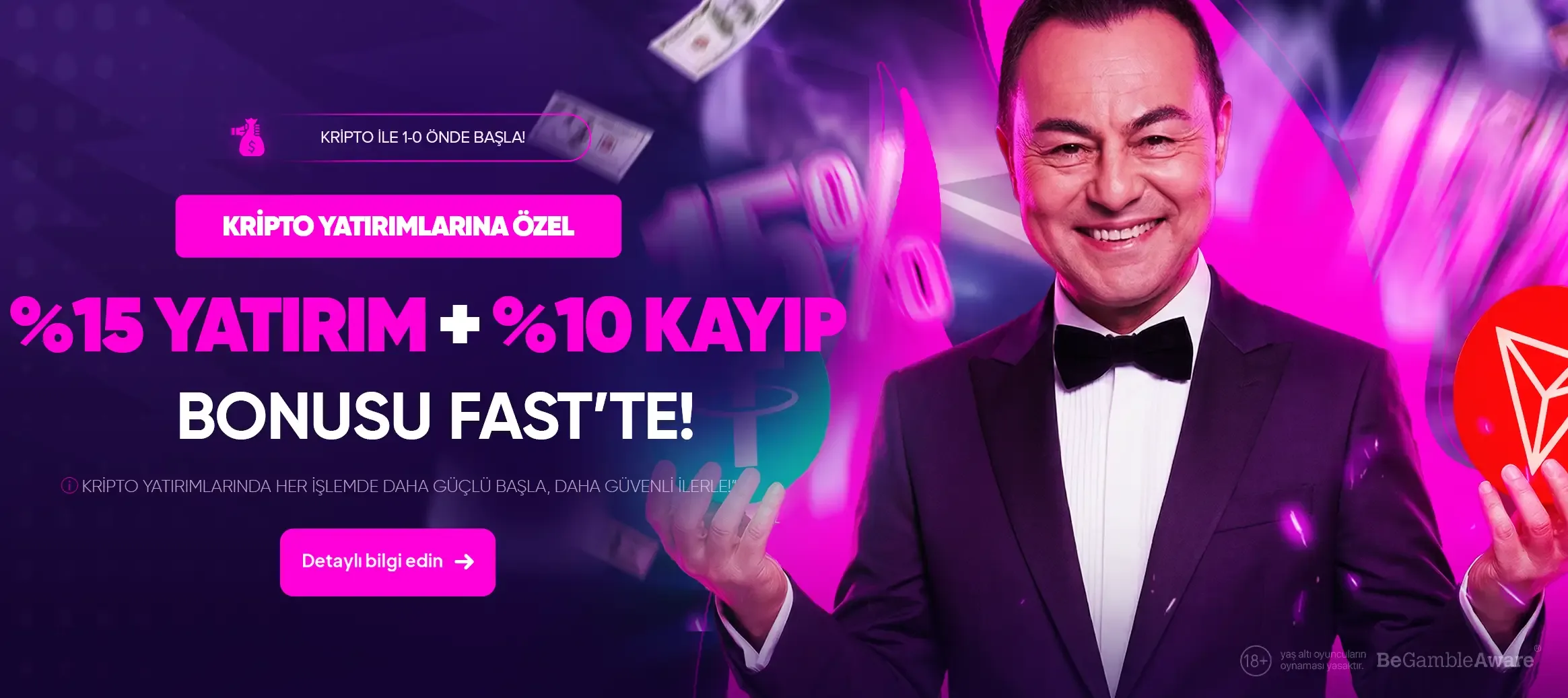 Kripto yatırıma özel %15 yatırım ve %10 kayıp bonusu
