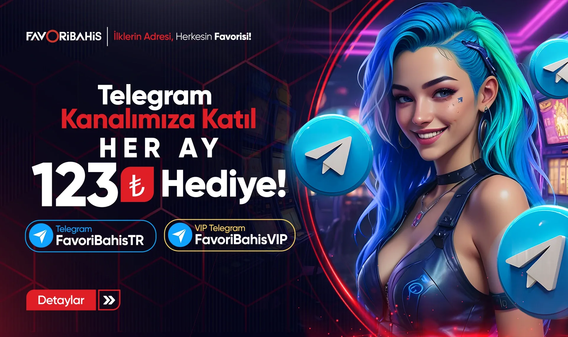 Telegram'a katıl her ay 123 tl hediye!