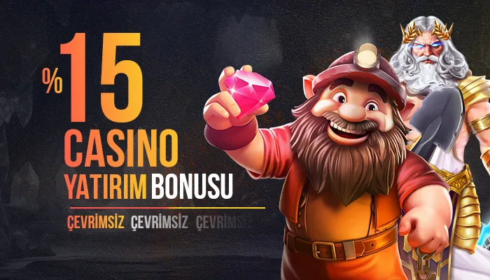 %15 çevrimsiz casino yatırım bonusu