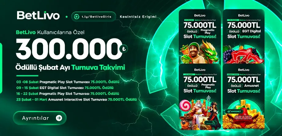300.000 tl ödüllü toplam 4 turnuva betlivo & pragmatic play, amusnet ve egt digital özel slot turnuvası!
