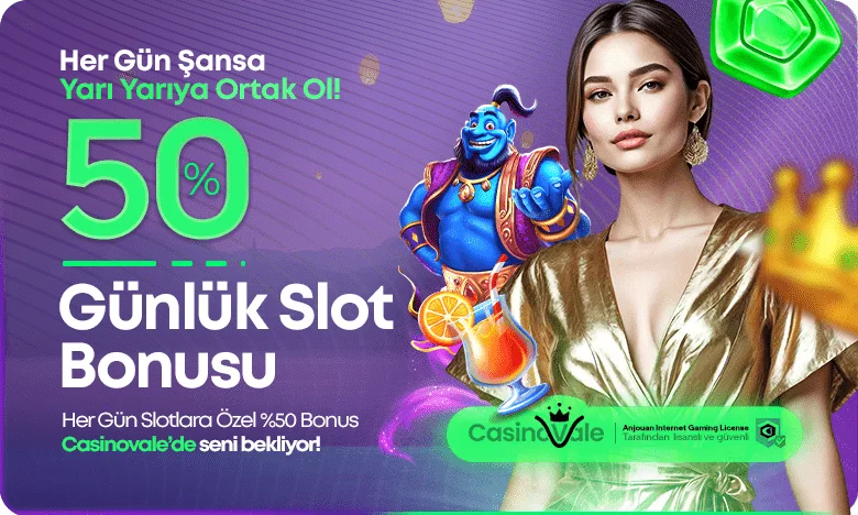 %50 slot bonusu – günlük avantaj - maks 500₺